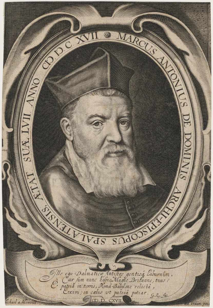 Marc Antonio de Dominis by Michiel van Miereveld, print, 1500-1599