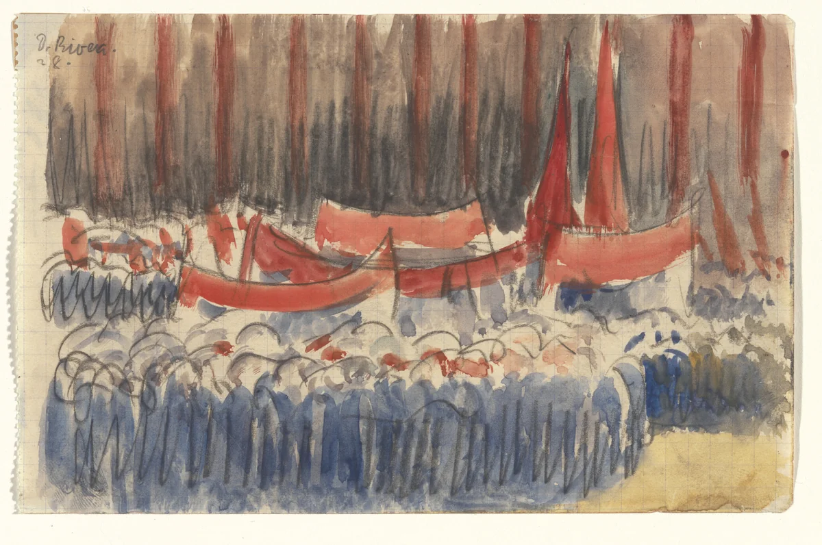 May Day, Moscow by Diego Rivera, drawing, 1928