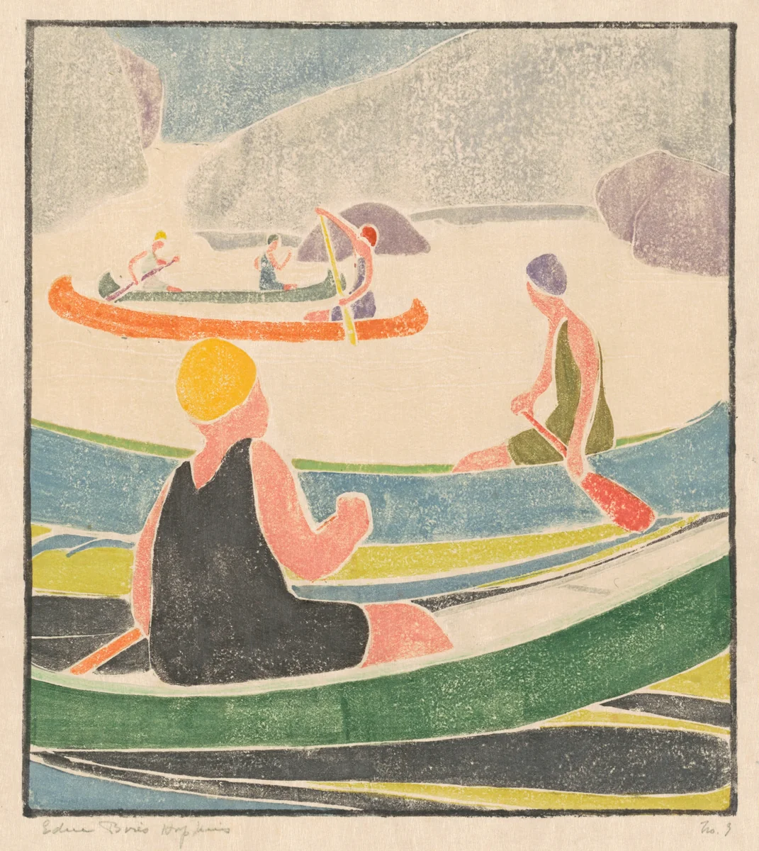 Canoes by Edna Boies Hopkins, print, 1912-1922