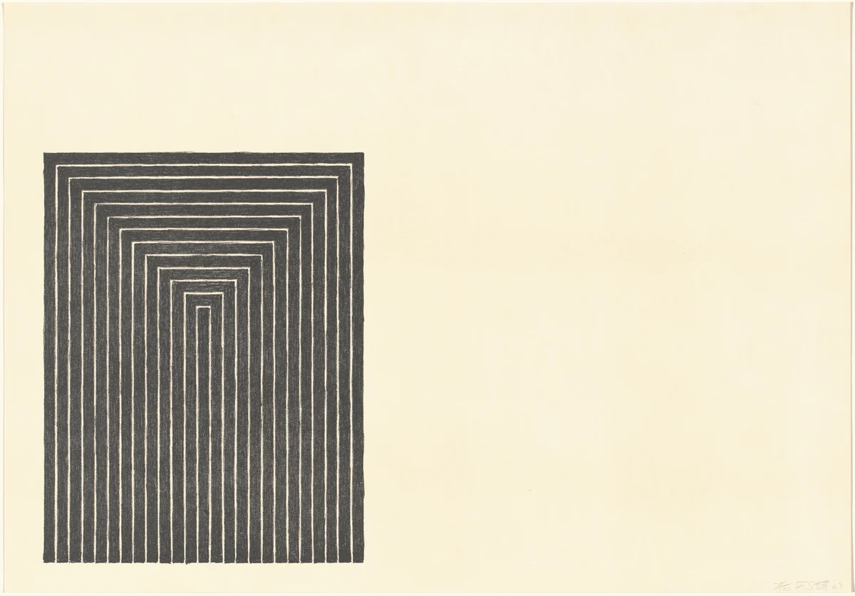 Clinton Plaza from Black Series I by Frank Stella, portfolio, 1967