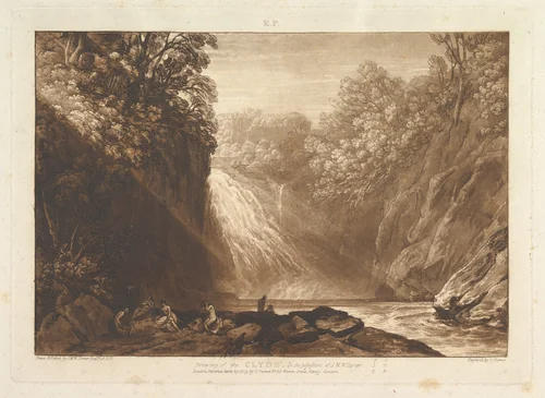 Drawing of the Clyde (Liber Studiorum, part IV, plate 18) by Joseph Turner, print, 1809
