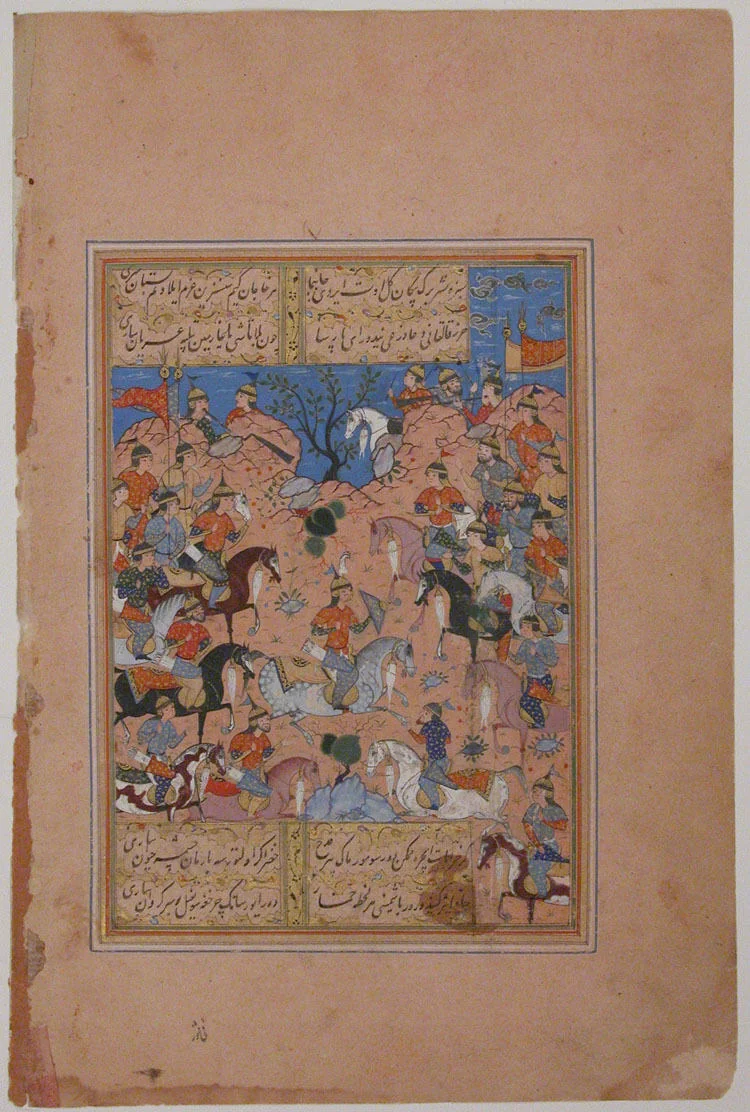 "A Tournament at Arms", Folio from a Divan (Collected Works) of Mir 'Ali Shir Nava'i by Ali Shir Nava'i, manuscript, 1555-1605