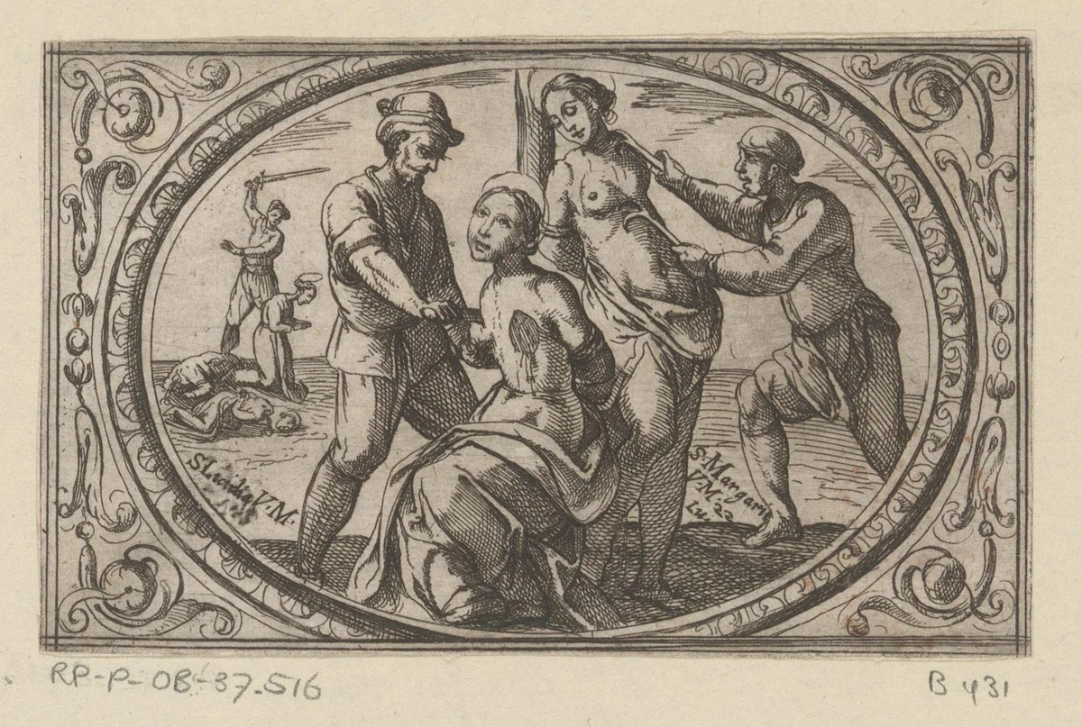H. Licidia en H. Margarita by Antonio Tempesta, print, 1565-1630