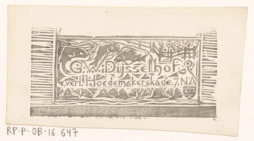 Visitekaartje van Gerrit Willem Dijsselhof by Gerrit Willem Dijsselhof, print, 1892