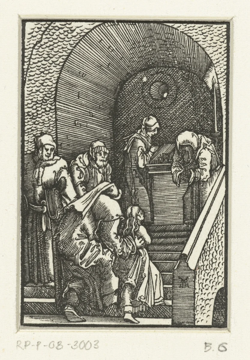 Presentatie van Maria in de tempel by Unknown, print, 1506-1538