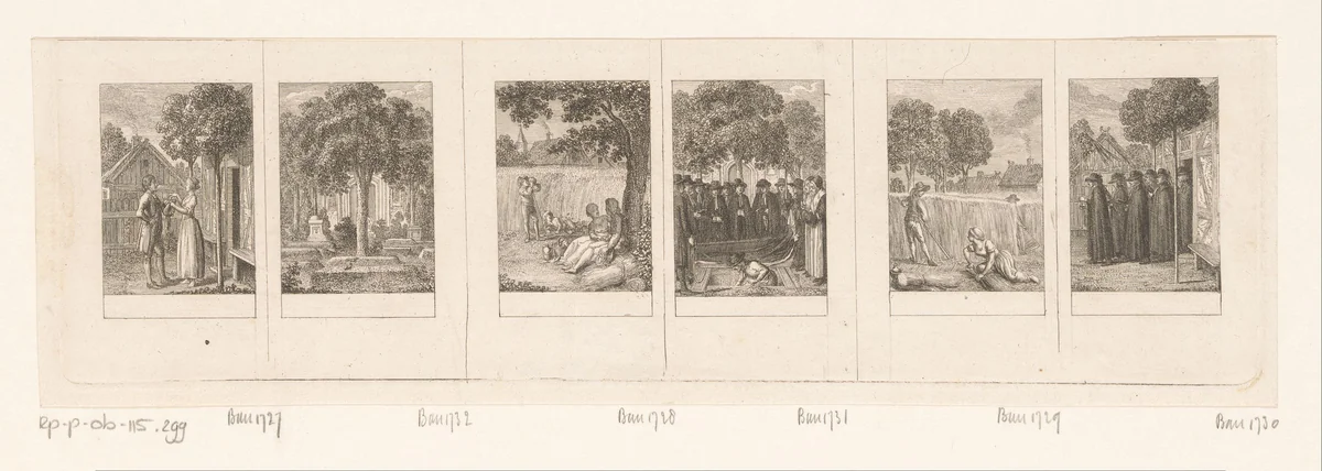 Zes voorstellingen bij de korte gedichten van Ludwig Hölty by Daniel Nikolaus Chodowiecki, print, 1793