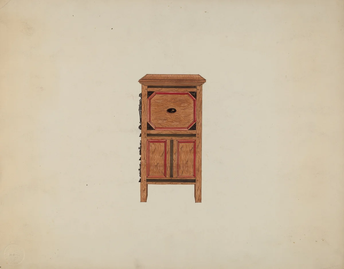 Side View of Hartford Chest by Martin Partyka, index of american design, 1936