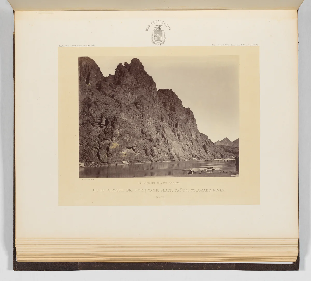 Bluff Opposite Big Horn Camp, Black Cañon, Colorado River by Timothy O'Sullivan, photograph, 1871