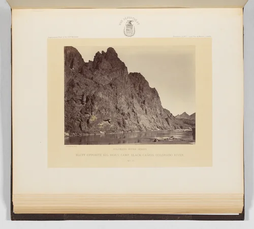 Bluff Opposite Big Horn Camp, Black Cañon, Colorado River by Timothy O'Sullivan, photograph, 1871