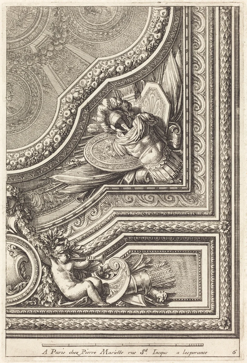Quarts de plafons by Jean Lepautre, print, 1618-1682