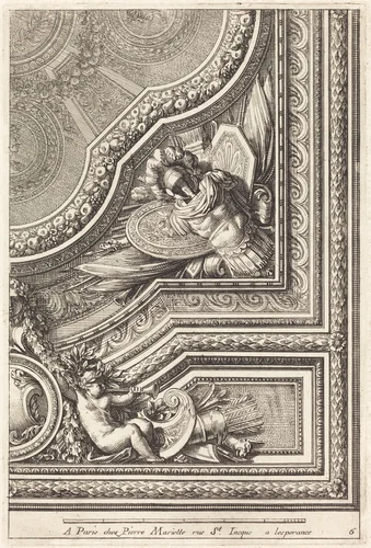 Quarts de plafons by Jean Lepautre, print, 1618-1682