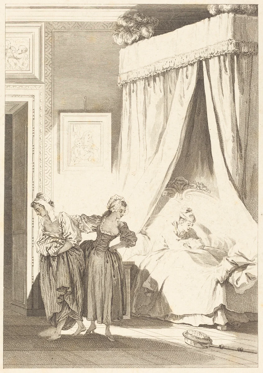 La gageure des trois commeres: La servante by Antoine-Jean Duclos, print, 1756-1815