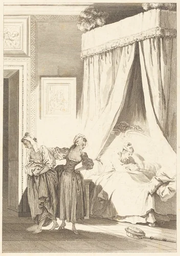 La gageure des trois commeres: La servante by Antoine-Jean Duclos, print, 1756-1815