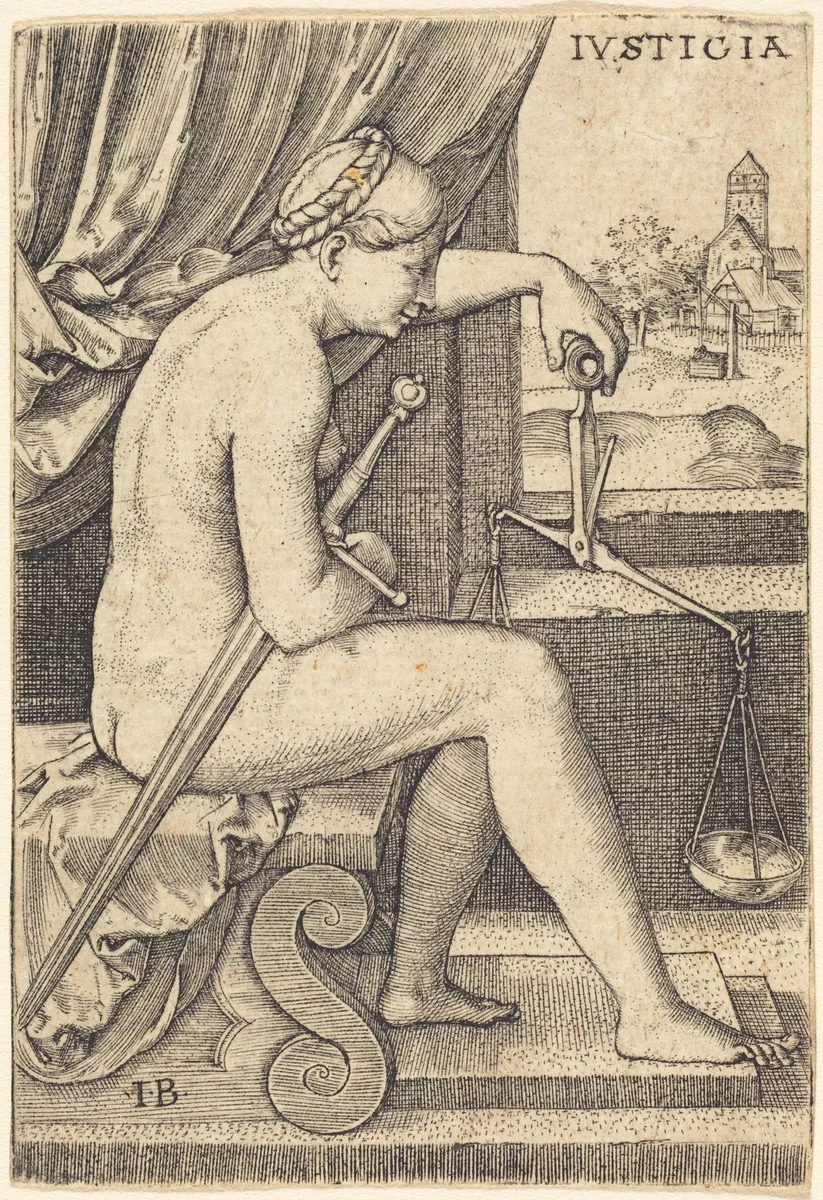 Iusticia (Justice) by Master IB, print, 1450-1583