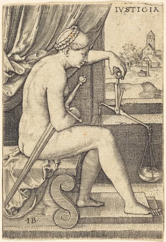 Iusticia (Justice) by Master IB, print, 1450-1583