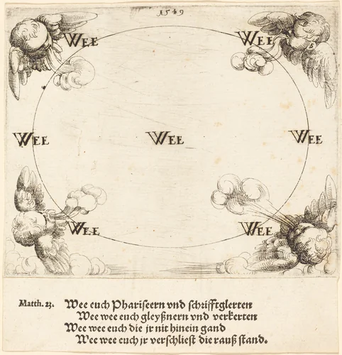 Woe is Pronounced on Covetousness by Augustin Hirschvogel, print, 1549