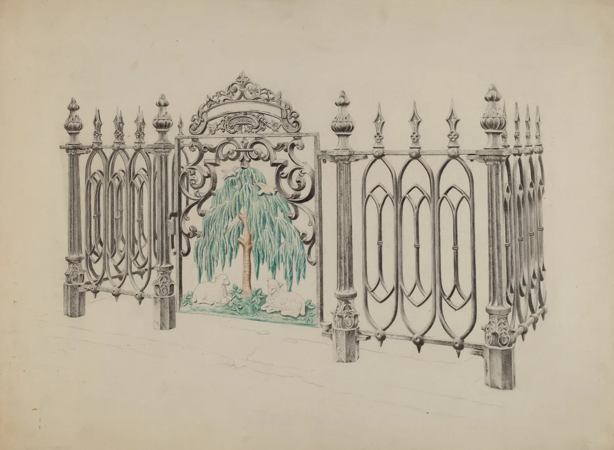 Cast Iron Gate and Fence by Ray Price, index of american design, 1936