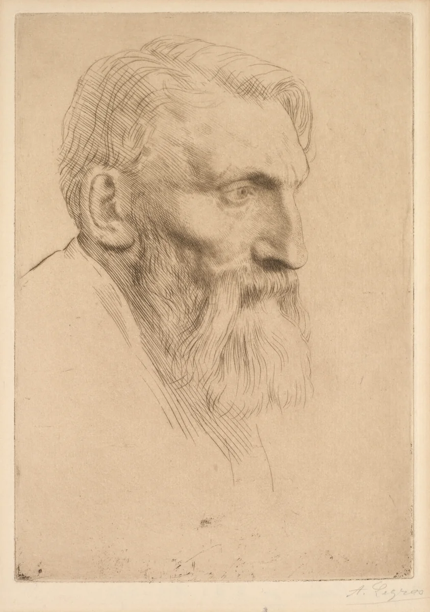 Auguste Rodin by Alphonse Legros, print, 1881
