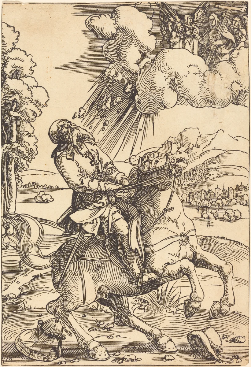 The Conversion of Saint Paul by Hans Baldung Grien, print, 1508