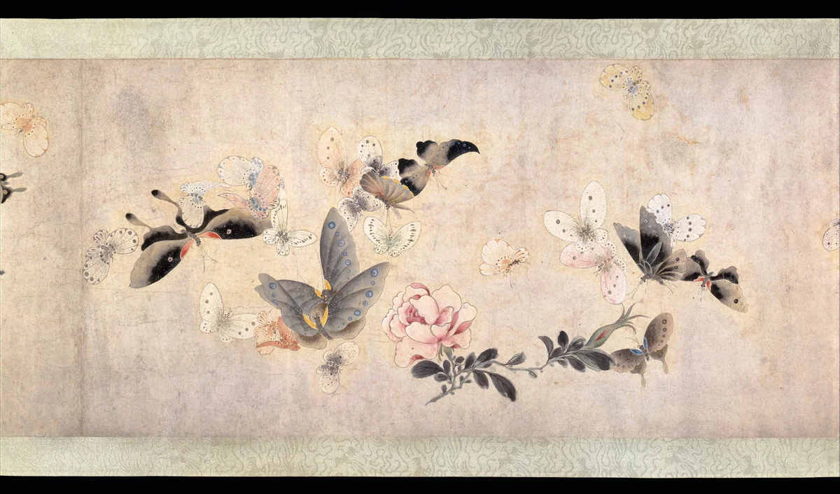 Flowers and Butterflies by Ma Quan, painting, 1700-1749