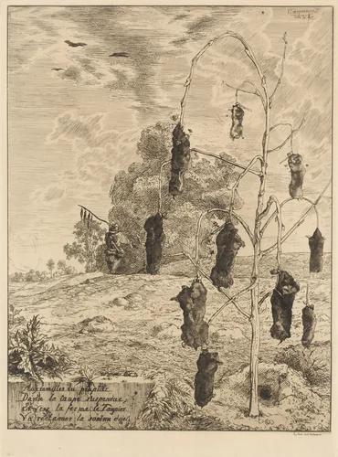 The Moles (Les Taupes) by Félix Bracquemond, print, 1854