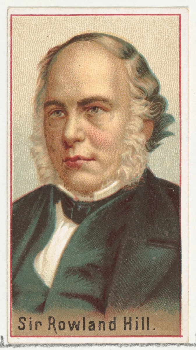 Sir Rowland Hill, printer's sample for the World's Inventors souvenir album (A25) for Allen & Ginter Cigarettes by Allen & Ginter, print, 1888