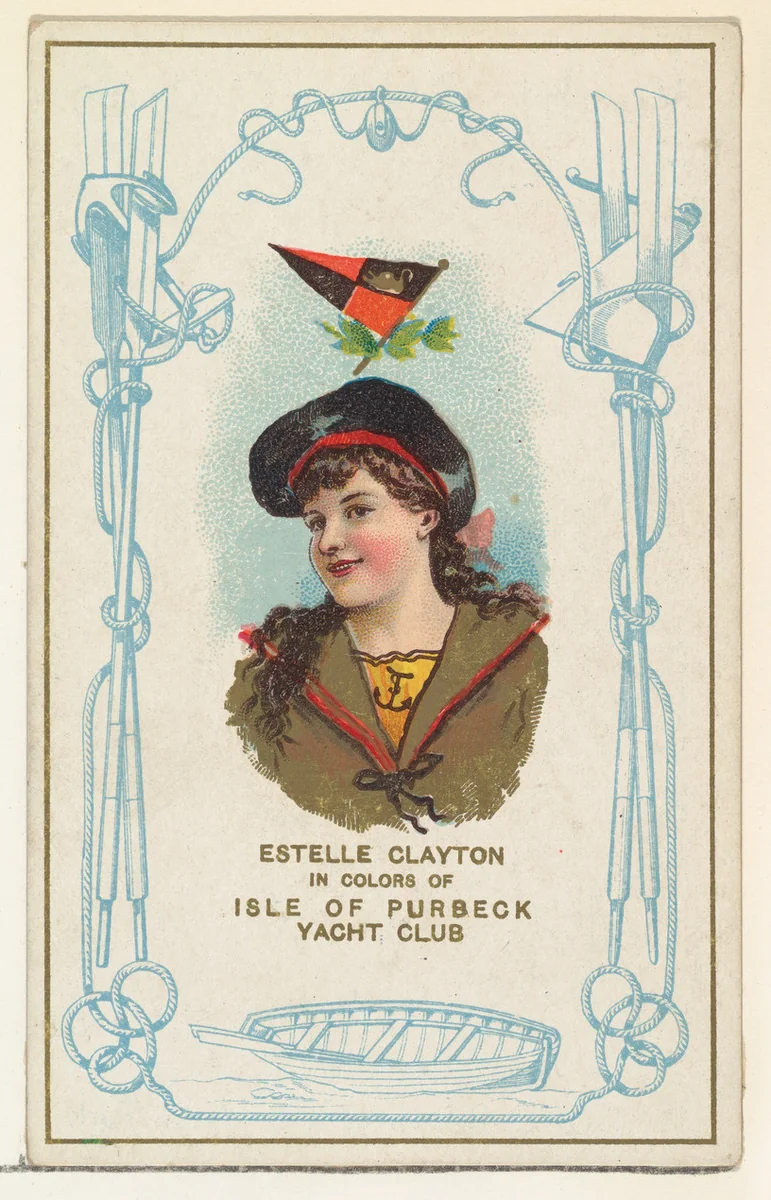 Estelle Clayton in Colors of Isle of Purbeck Yacht Club, from the Yacht Colors of the World series (N140) issued by Duke Sons & Co. to promote Honest Long Cut Tobacco by W. Duke, Sons & Co., print, 1890