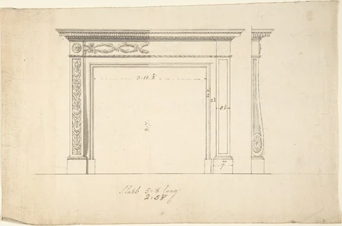 Design for a Chimneypiece by Sir William Chambers, drawing, 1740-1800