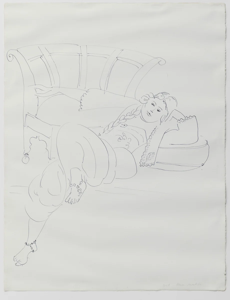 Odalisque with a Moorish Chair by Henri Matisse, drawing, 1928