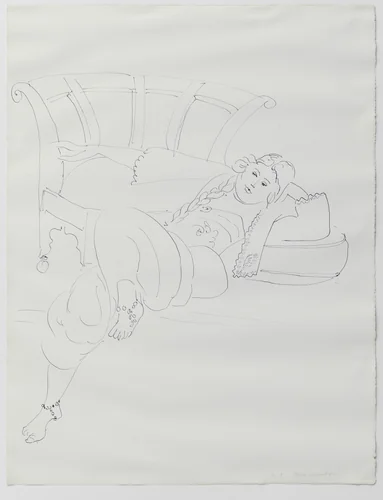 Odalisque with a Moorish Chair by Henri Matisse, drawing, 1928