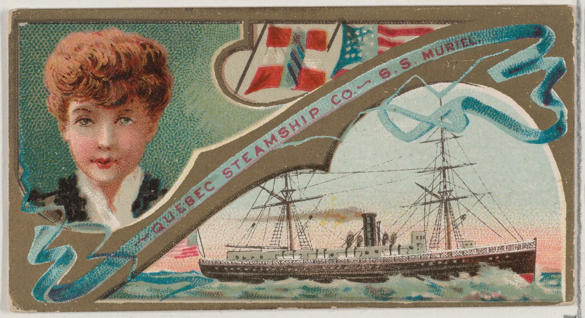 Steamship Muriel, Quebec Steamship Company, from the Ocean and River Steamers series (N83) for Duke brand cigarettes by W. Duke, Sons & Co., print, 1887