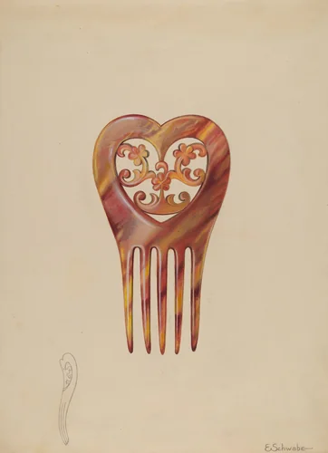 Tortoise Shell Comb by Erwin Schwabe, index of american design, 1936