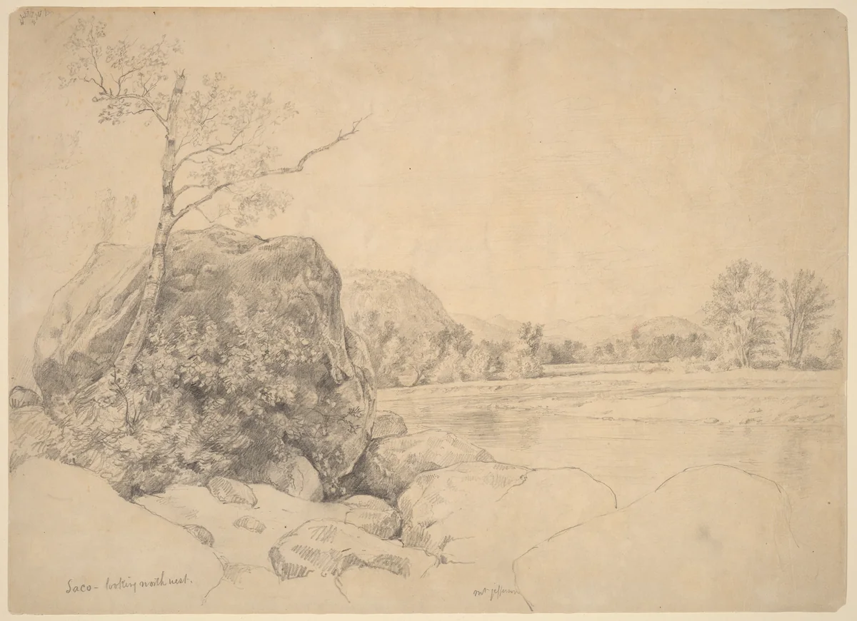 Saco, Looking Northwest by Daniel Huntington, drawing, 1862-1867