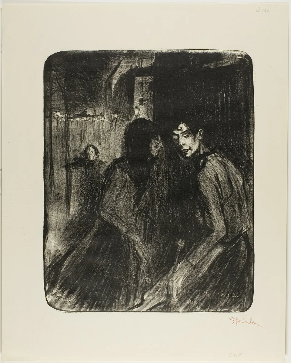 Arguing Prostitutes by Théophile Alexandre Steinlen, print, 1895