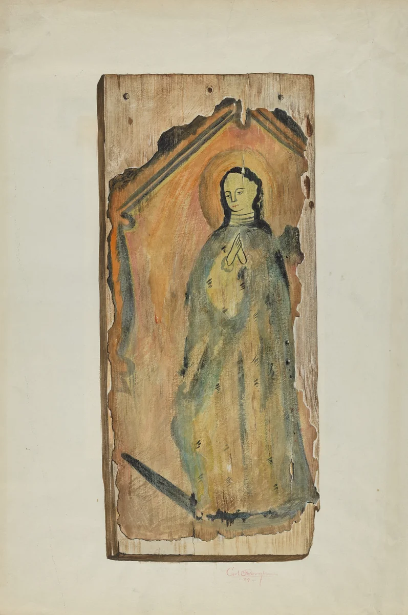 Santo (Lady of Guadaloupe) by Carl O'Bergh, index of american design, 1939