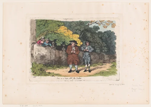 Scene in a Farce called The Quaker by Thomas Rowlandson, print, 1783