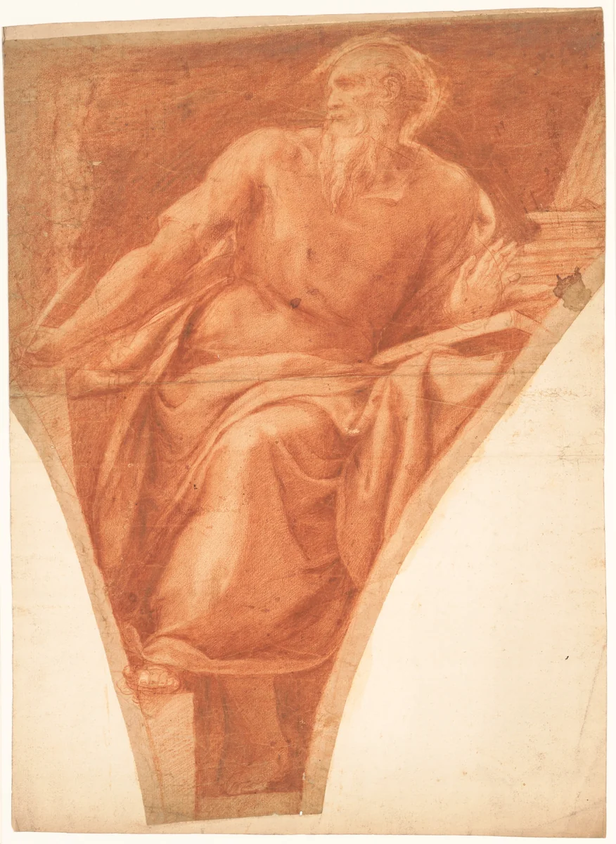 Study of St. Jerome by Girolamo Muziano, drawing, 1578-1579