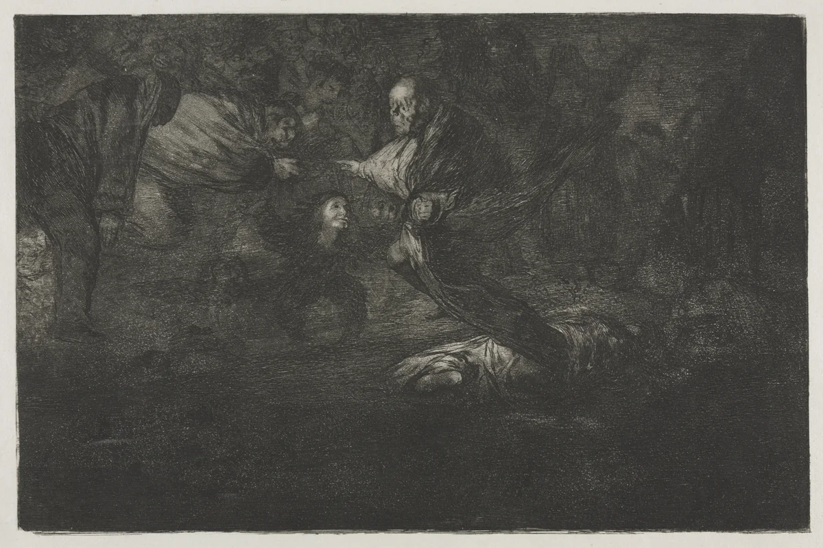 The Proverbs: God Creates Them and They Join Up Together by Francisco de Goya, print, 1864