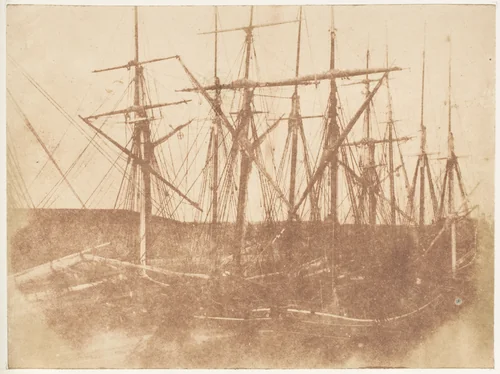 St. Andrews (?). Ships in the Harbor by Hill and Adamson, photograph, 1843-1847