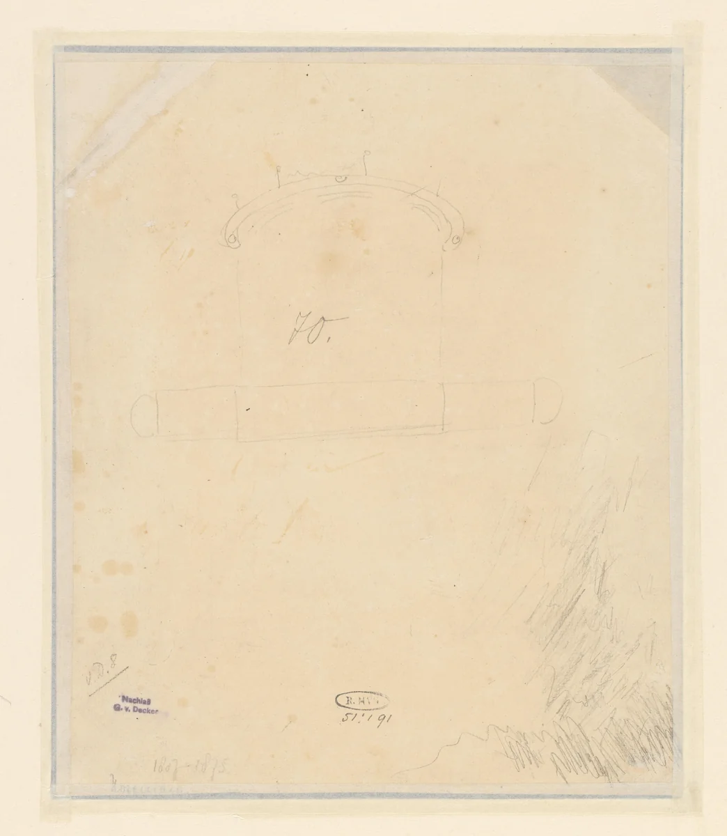 Architectuur-detail en krabbels by Theodor Hosemann, drawing, 1841