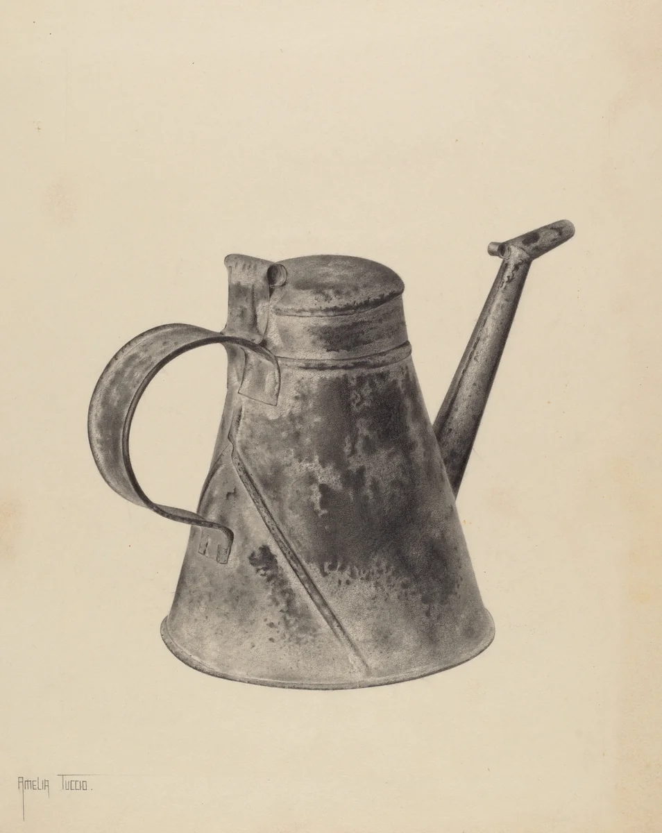 Sperm Oil Can by Amelia Tuccio, index of american design, 1937