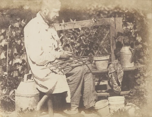 Self-Portrait in the Garden by Hippolyte Bayard, photograph, 1847