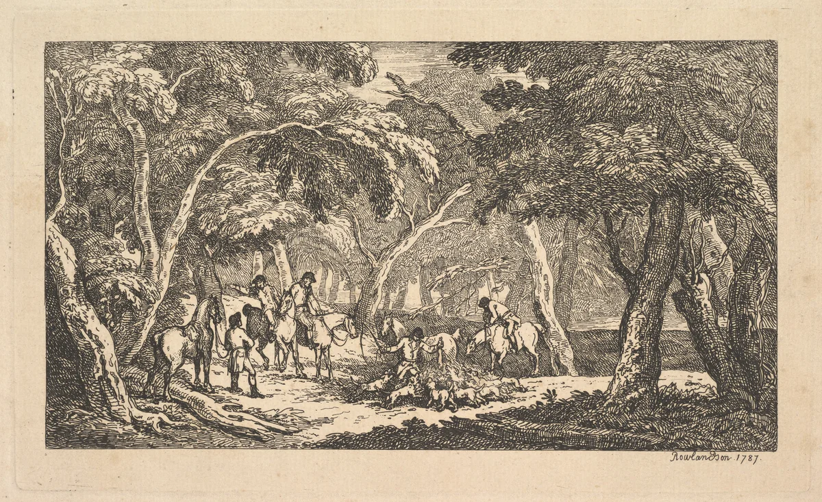 The Death – Fox Hunting Scene by Thomas Rowlandson, print, 1787