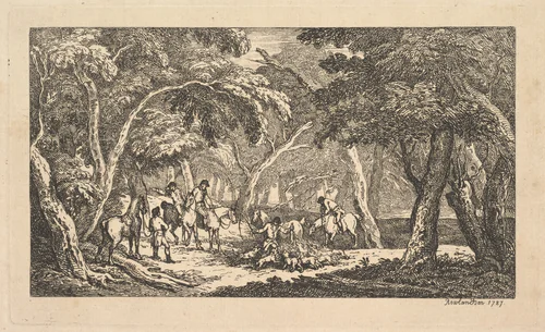 The Death – Fox Hunting Scene by Thomas Rowlandson, print, 1787