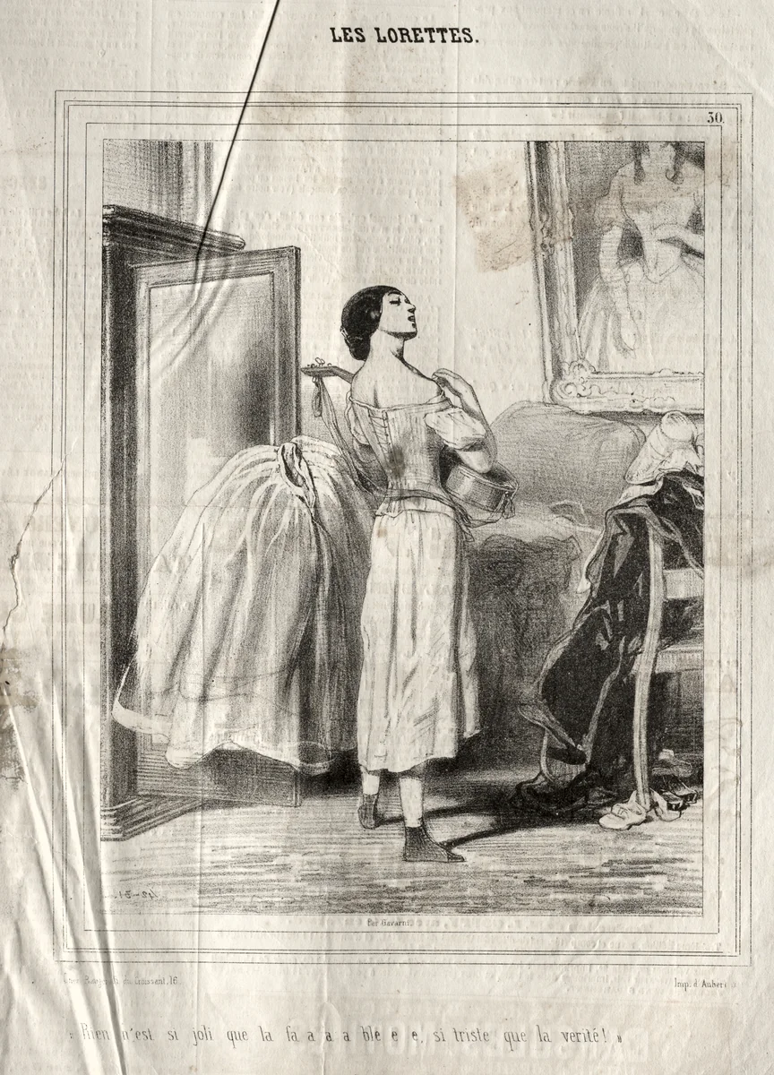 Les Lorettes by Paul Gavarni, print, 1842