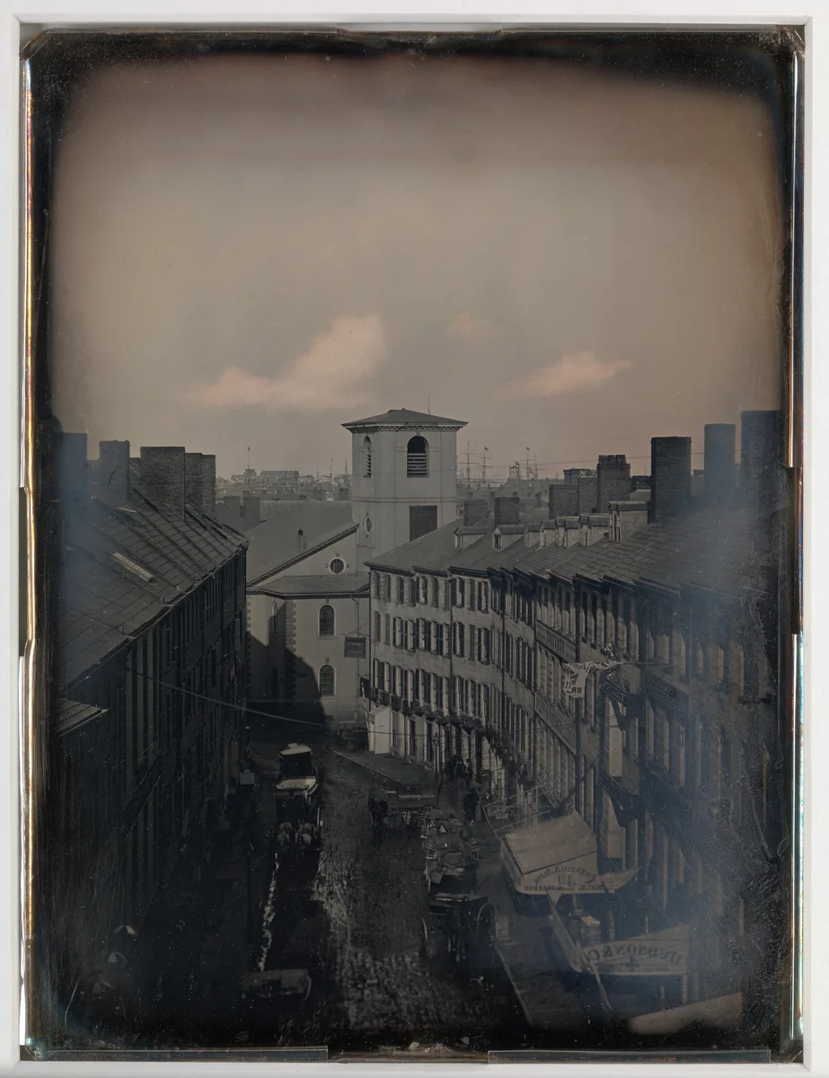 [View Down Brattle Street from the Southworth & Hawes Studio at 5 1/2 Tremont Row, Boston] by Southworth and Hawes, photograph, 1855