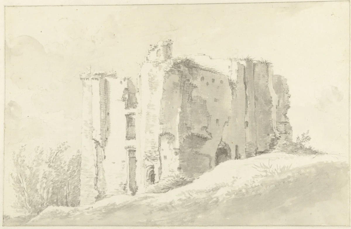 Ruïne van Brederode by Egbert van Drielst, drawing, 1755-1818