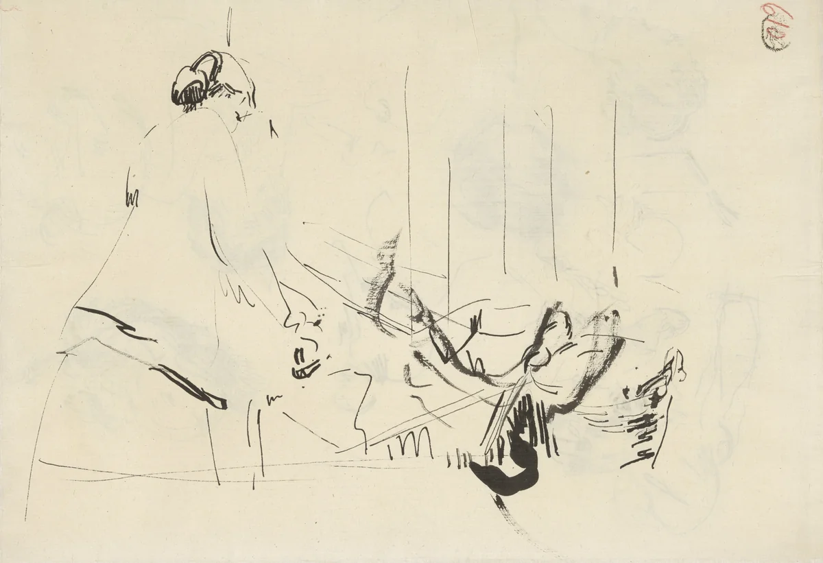 Vrouw bij een strijkplank by Rik Wouters, drawing, 1892-1916