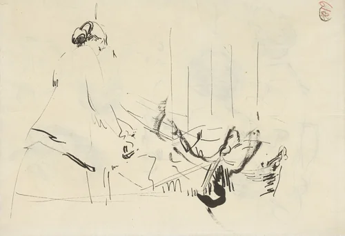 Vrouw bij een strijkplank by Rik Wouters, drawing, 1892-1916
