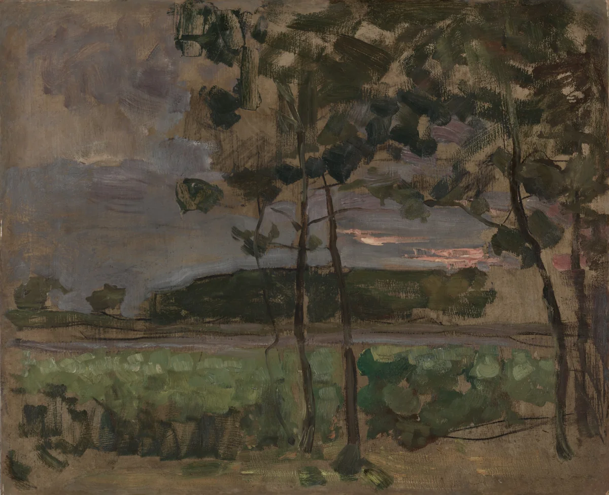 Field with Young Trees in the Foreground by Piet Mondrian, painting, 1902-1912